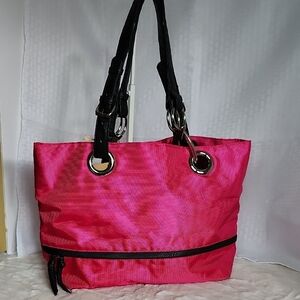 Braciano Pink Black Nylon Tote
